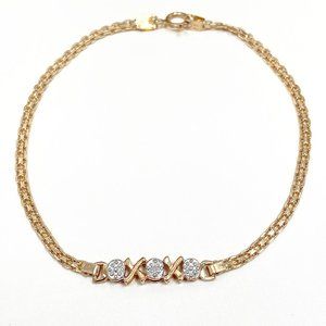 10k Solid Yellow Gold Genuine Diamond Bracelet (7 inch) (2.28 grams)